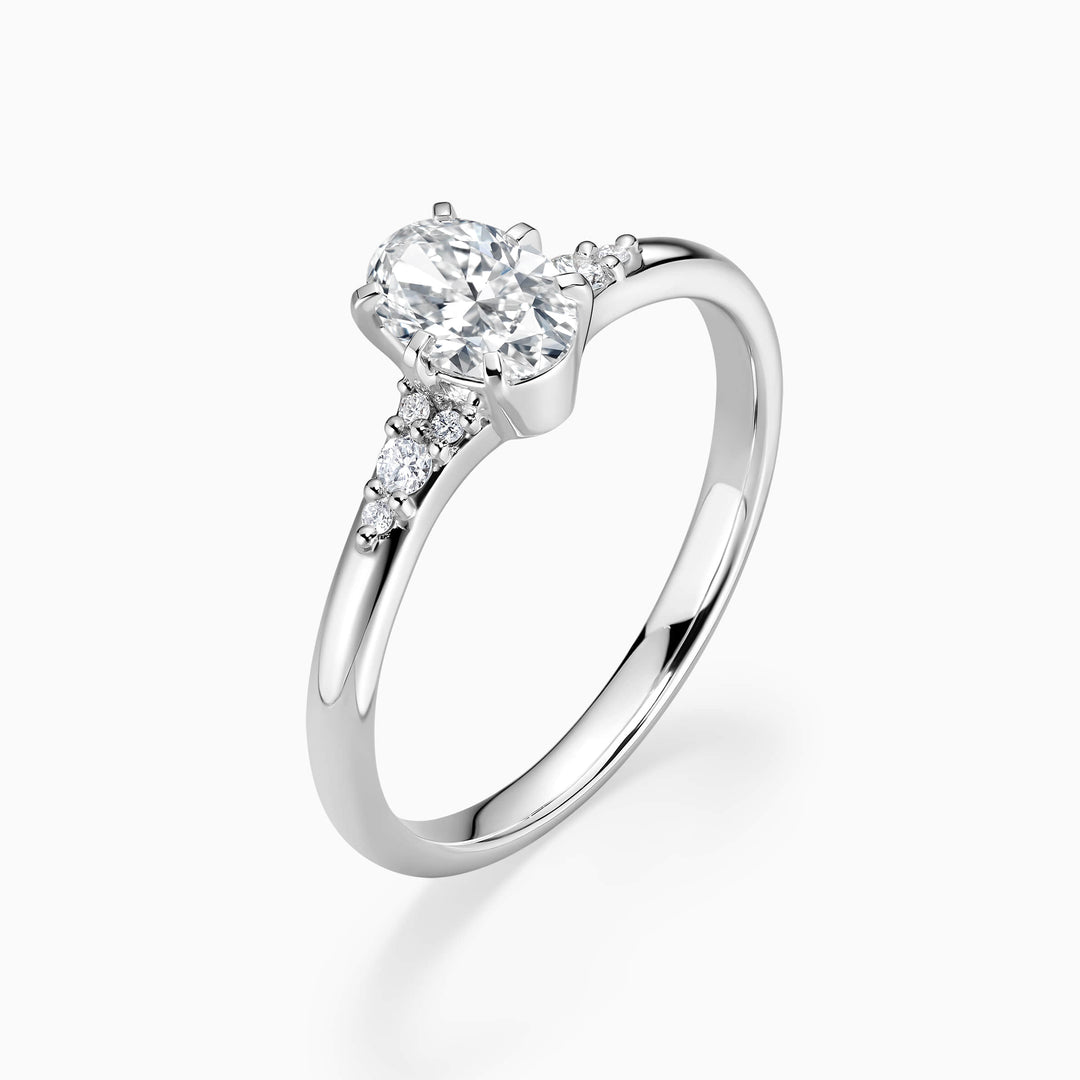 1.0CT Oval Cut Diamond Moissanite Pave Engagement Ring