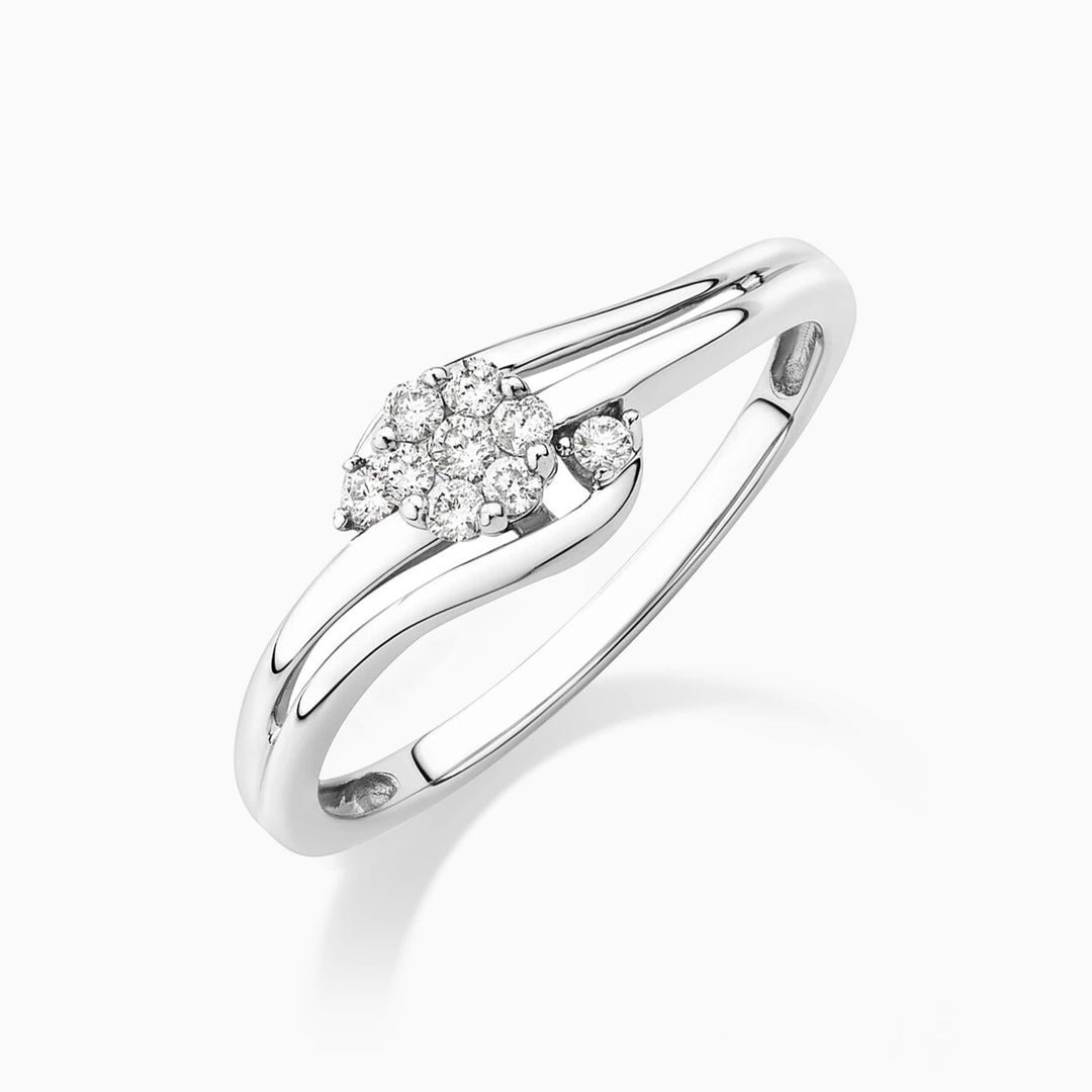 0.15CT Round Cut Moissanite Flower Diamond Engagement Ring