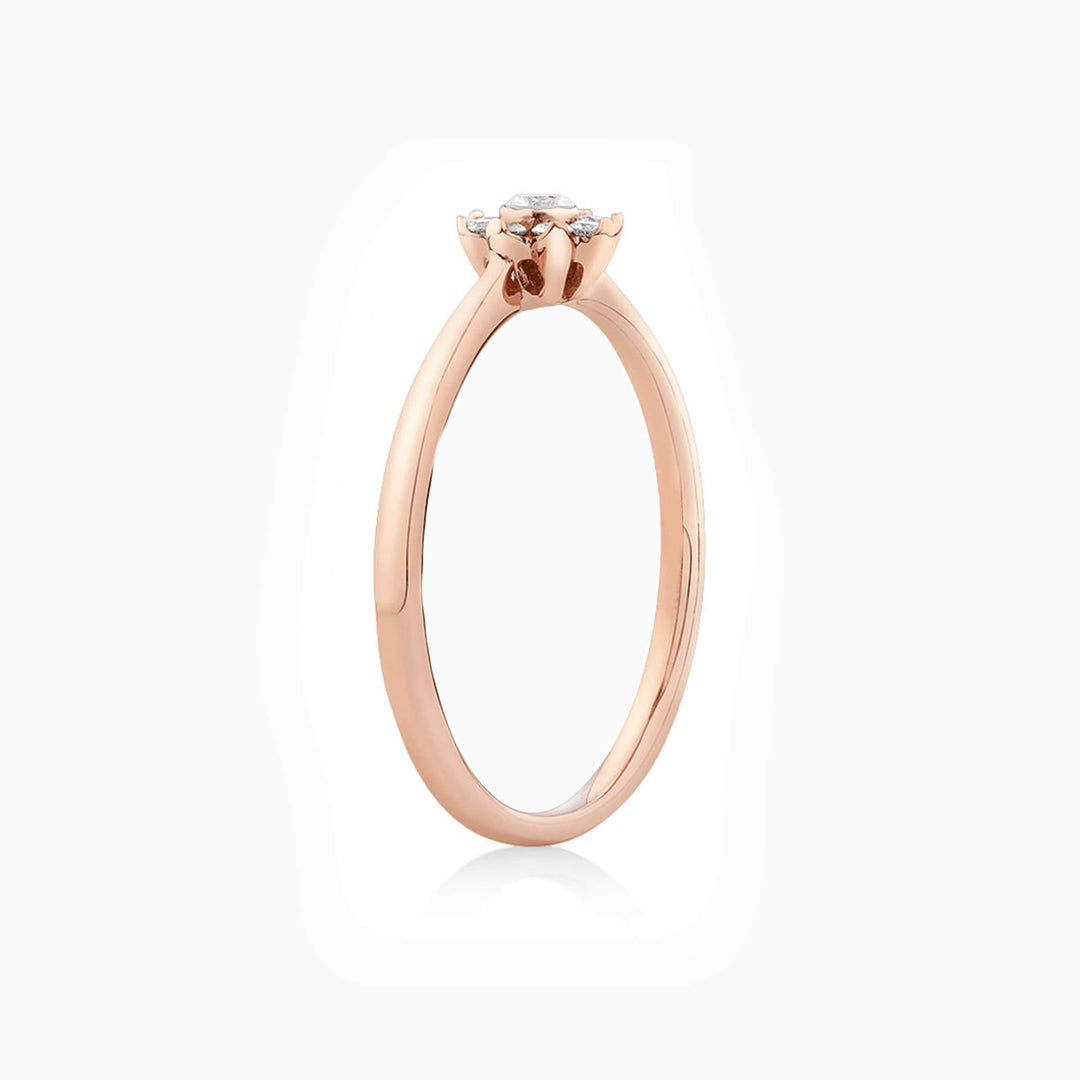 0.15CT Round Cut Moissanite Bezel Set Diamond Engagement Ring