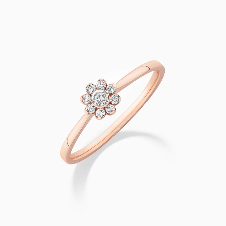 0.15CT Round Cut Moissanite Bezel Set Diamond Engagement Ring