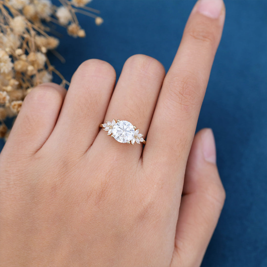 round-shaped-moissanite-cluster-engagement-ring