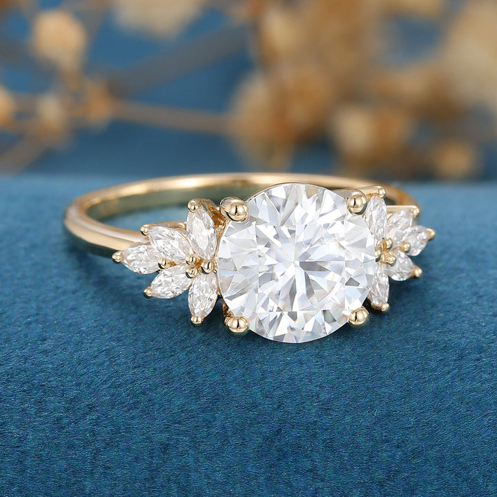 round-shaped-moissanite-cluster-engagement-ring