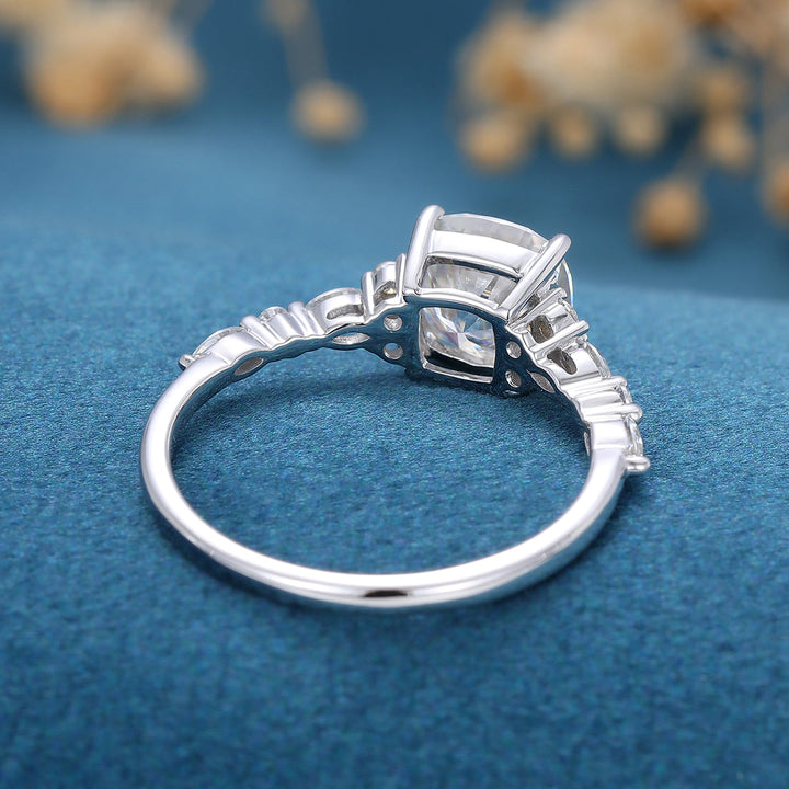 cushion-shaped-moissanite-cluster-engagement-ring