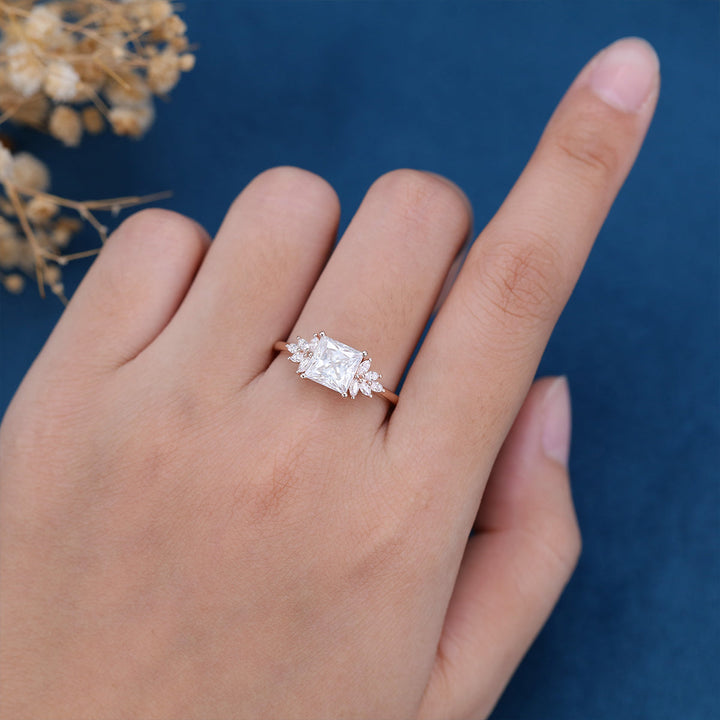 princess-shaped-moissanite-cluster-engagement-ring