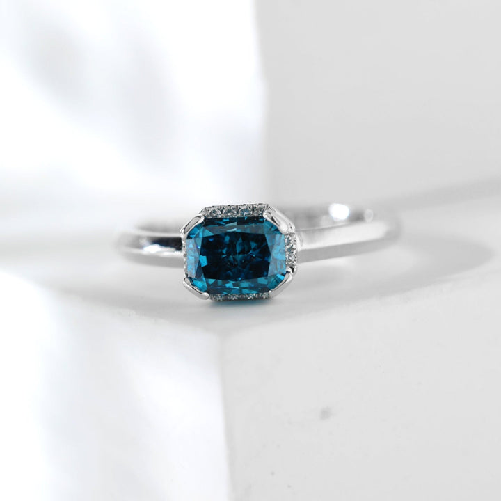 Sustainable Blue Diamond
Ethical Bridal Jewelry
Radiant Cut Blue Stone
2.5ct Blue Diamond
Deep Sea Blue Ring
Gold Blue Diamond Ring
Platinum Radiant Ring

