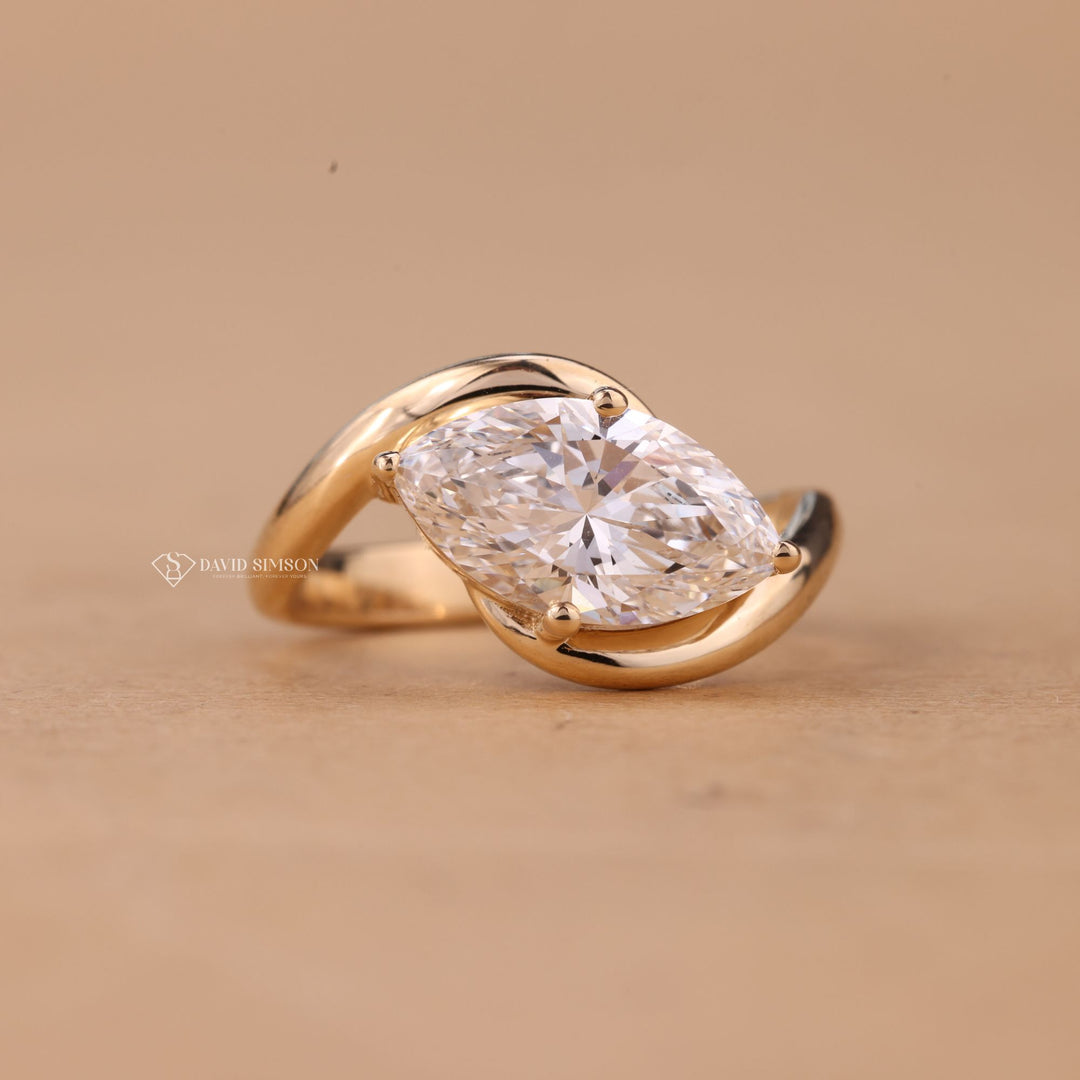 Conflict Free Engagement
Elongated Marquise Cut
Large Moissanite Ring

