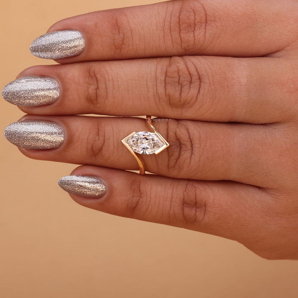 3 Carat Moissanite
Unique Engagement Ring
Marquise Moissanite
Lab Grown Diamond Alternative
Bypass Engagement Ring
