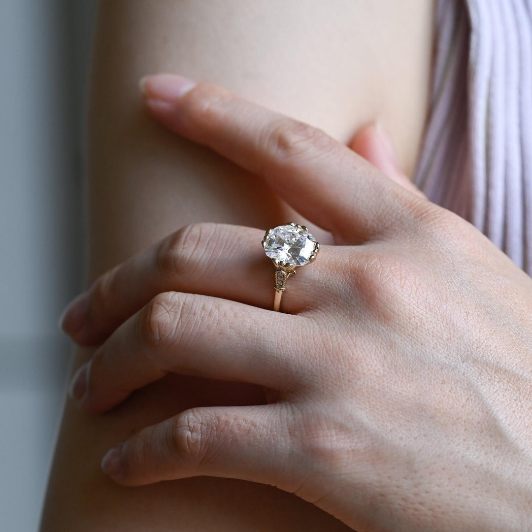 Unique Vintage Ring
Lab Grown Moissanite
Victorian Style Ring
Intricate Filigree Band
Elongated Moissanite Ring
