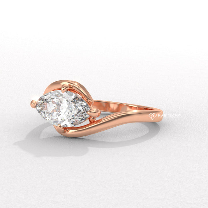 Contemporary engagement ring, Nature-inspired engagement ring, Unique engagement ring, Custom engagement ring, Affordable engagement ring, 