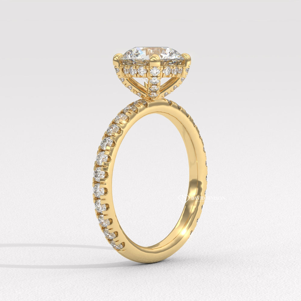 Unique pave engagement rings, Pave ring vs solitaire ring, Best metal for pave rings, Oval cut pave diamond rings, 