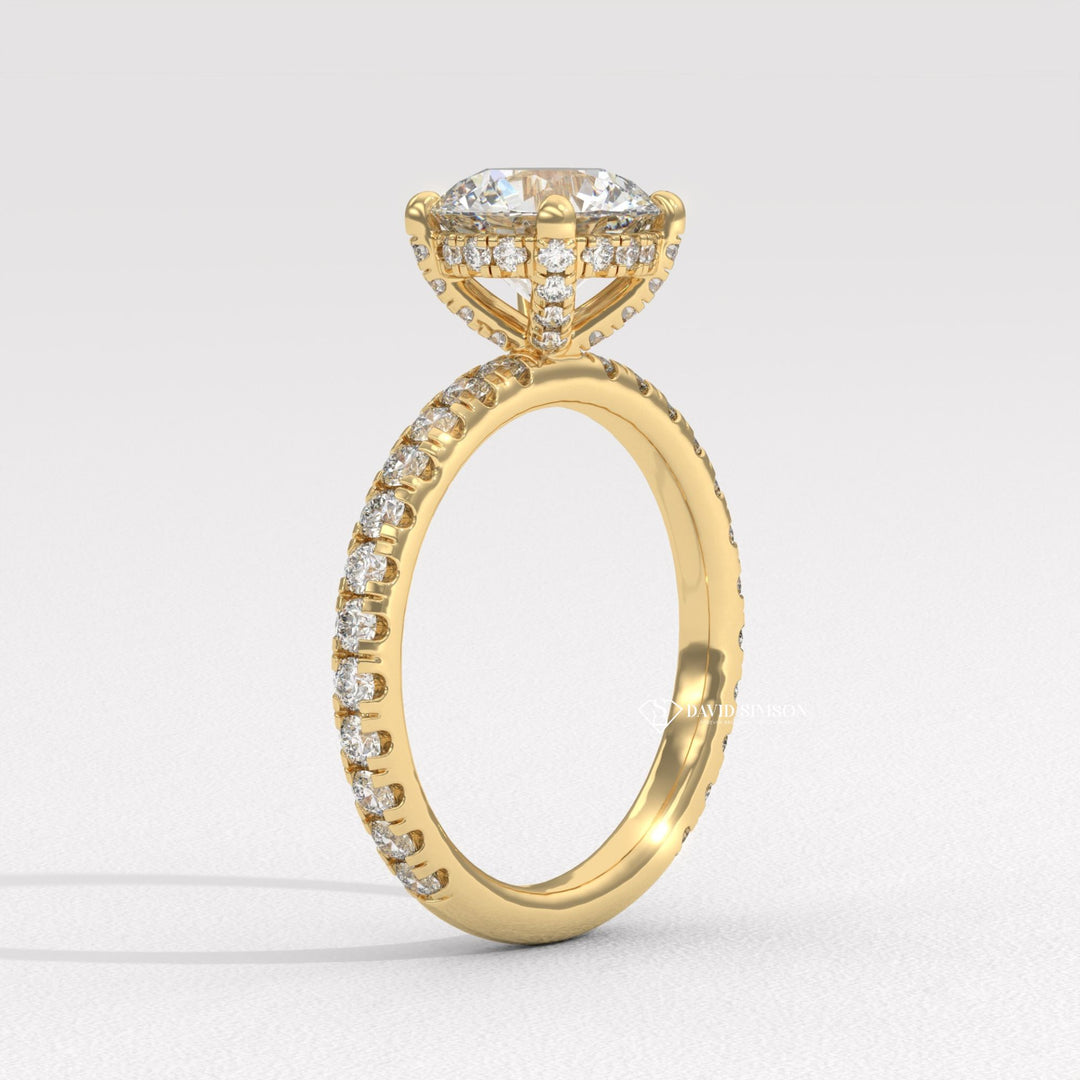 Unique pave engagement rings, Pave ring vs solitaire ring, Best metal for pave rings, Oval cut pave diamond rings, 