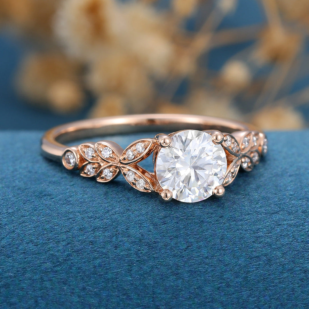 round-shaped-moissanite-art-deco-engagement-ring