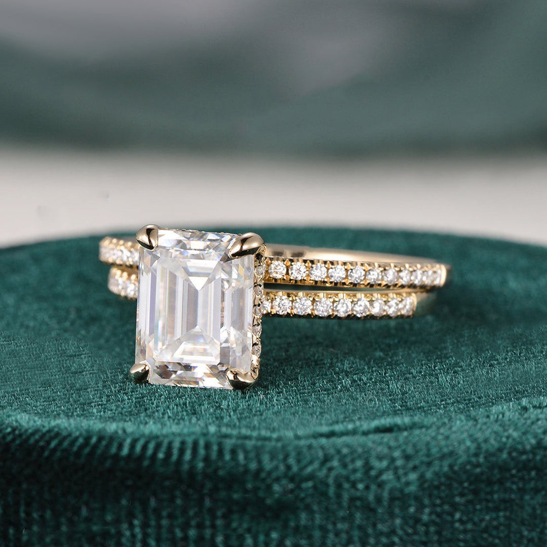 1-50-ct-emerald-cut-hidden-halo-moissanite-bridal-ring-set