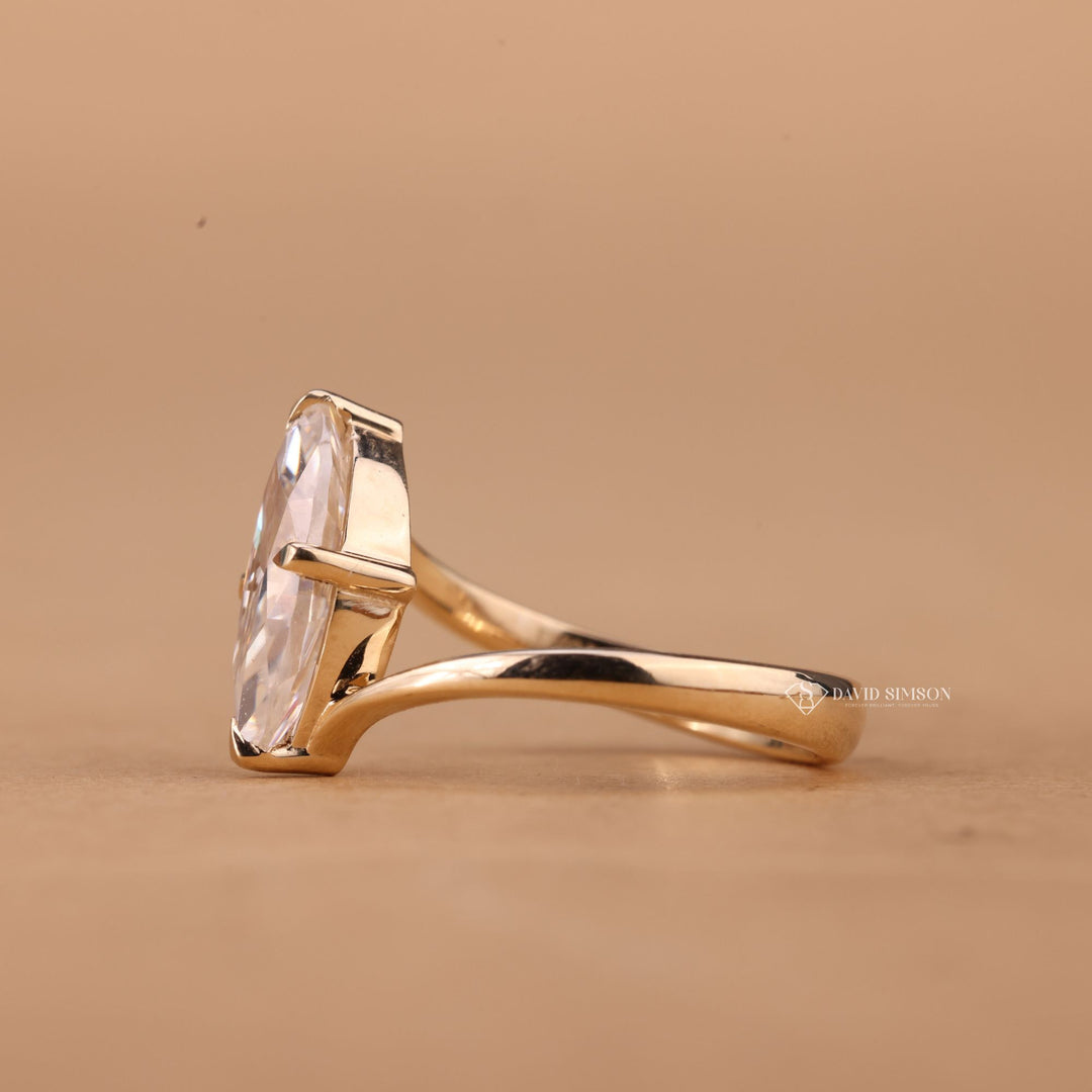 Bypass Style Moissanite
White Gold Marquise Ring
Rose Gold Bypass Ring
