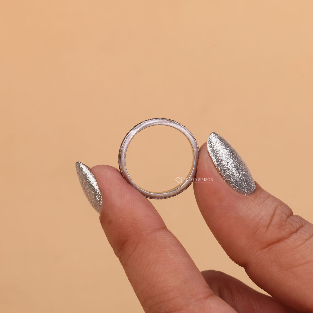 Stackable Band, 14K Gold Band, 18K Gold Ring, D Color Moissanite, VVS1 Moissanite, Bridal Set, 