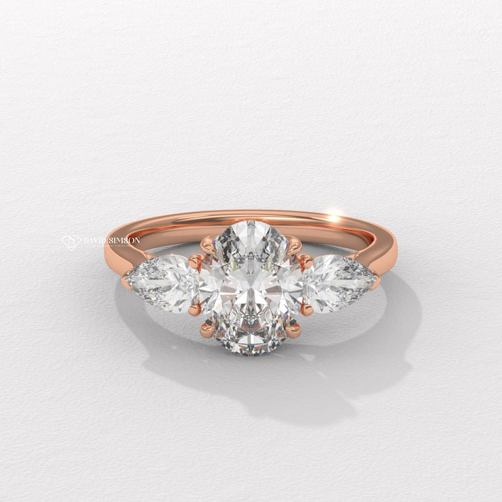 Oval Cut Ring
Side Stone Engagement Ring
VVS Moissanite
Colorless Moissanite
