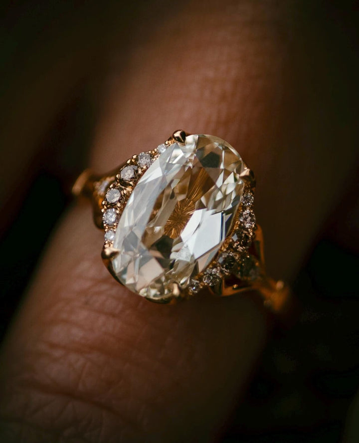 Vintage Inspired, Antique Style, Oval Moissanite, Lab Grown Moissanite, Old European Cut, Victorian Style