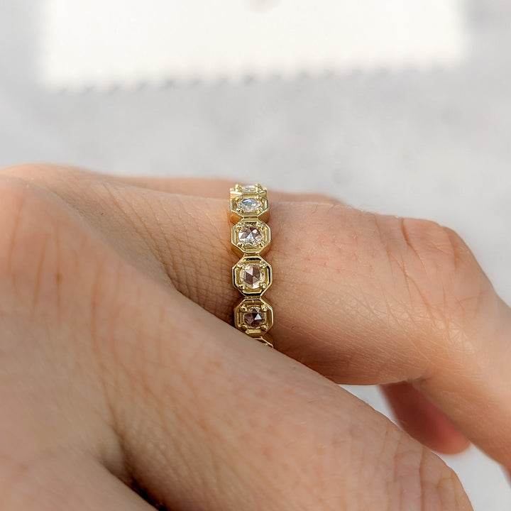 Rose Cut Engagement Ring
Octagon Cut Moissanite
Vintage Style Ring
Unique Wedding Band
Minimalist Moissanite Ring
