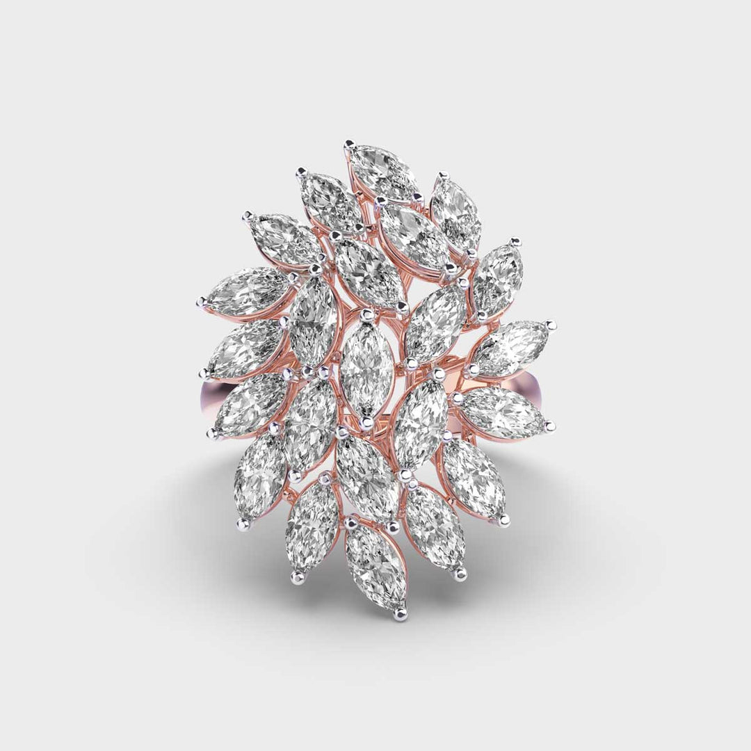 Marquise Cut Cluster Moissanite Diamond Ring for Women