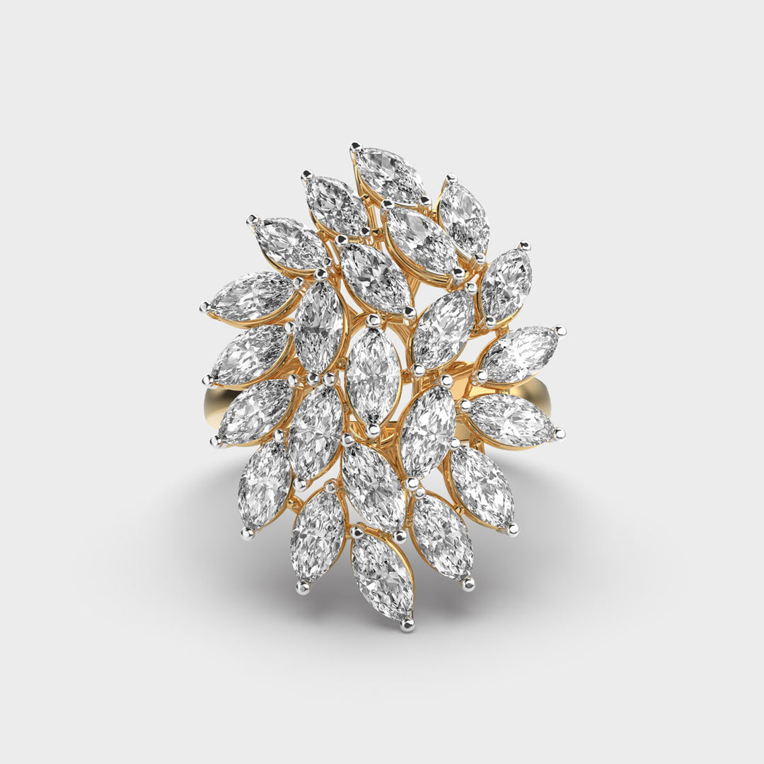 Marquise Cut Cluster Moissanite Diamond Ring for Women