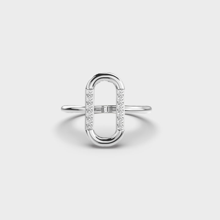 Rectangle Shape Moissanite Solitaire Minimalist Ring