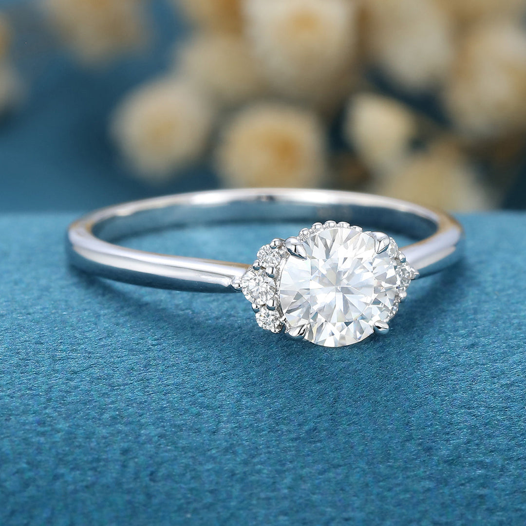 round-shaped-moissanite-cluster-engagement-ring-3