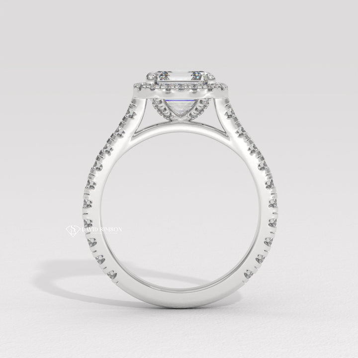 Eco-friendly lab-grown diamond ring, Designer lab-grown diamond ring purchase, White gold lab-grown diamond engagement ring, 