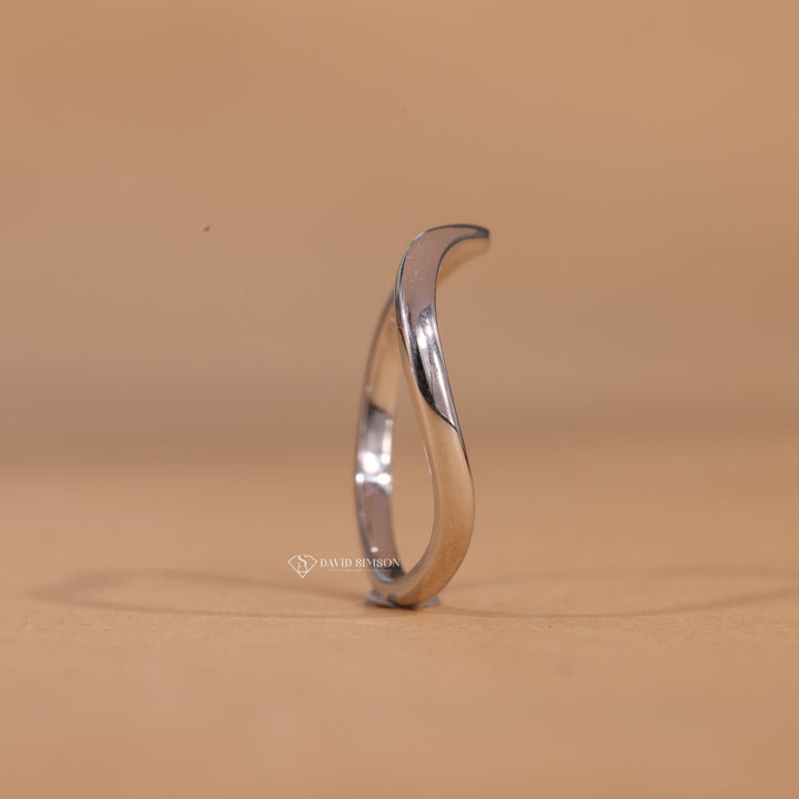 Women’s Wedding Band, Dainty Gold Band, Arched Wedding Ring, Comfort Fit Band, Bridal Jewelry, Solid 14K Gold, Handmade Ring, 