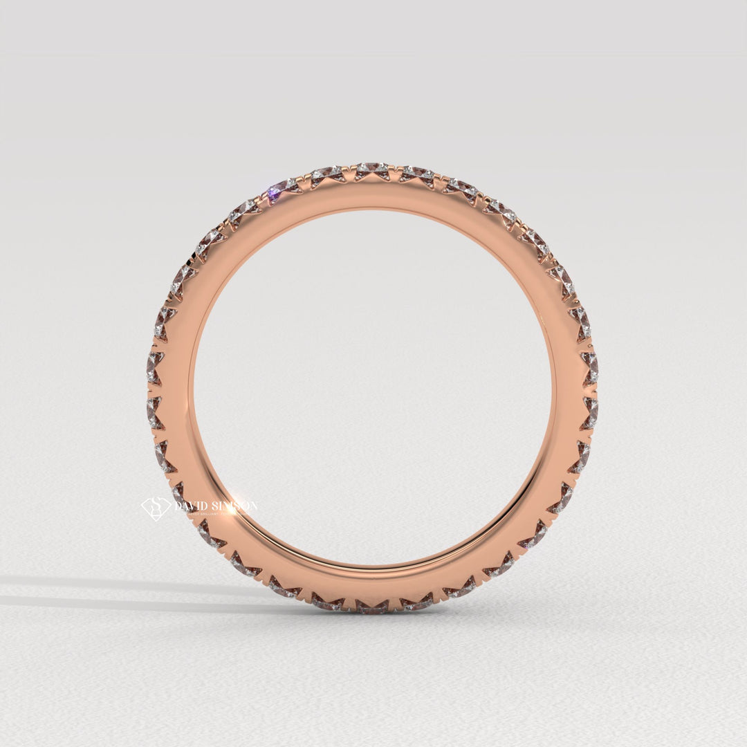 Yellow gold diamond wedding band, Rose gold diamond wedding band, Two-tone diamond wedding band, Certified diamond wedding band, Handcrafted diamond wedding band, Artisan diamond wedding 