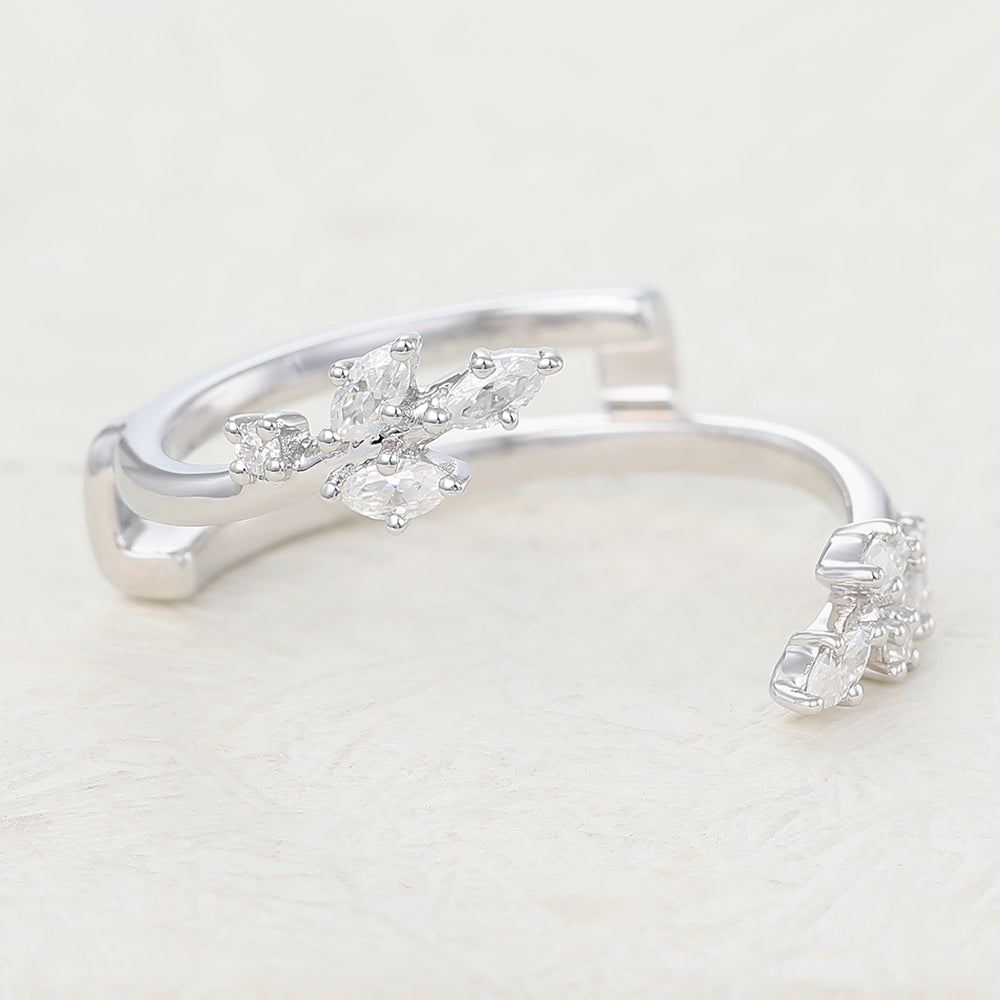 round-marquise-shaped-moissanite-open-wedding-band