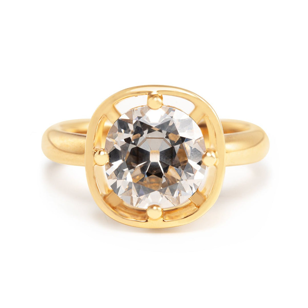 edwardian diamond ring, georgian era jewelry, high crown diamond, large culet diamond, artisanal diamond ring, bespoke vintage jewelry, ethical antique diamond, sustainable engagement ring, GIA certified old mine, antique cushion diamond, rustic diamond ring,