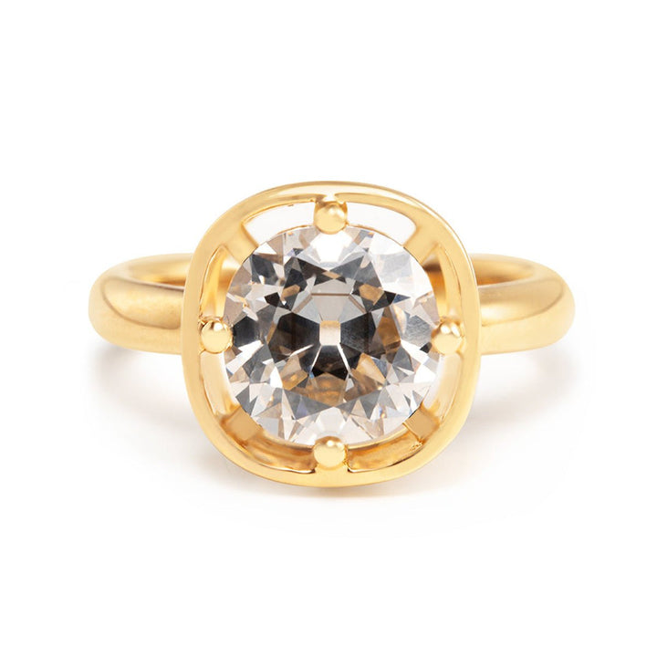edwardian diamond ring, georgian era jewelry, high crown diamond, large culet diamond, artisanal diamond ring, bespoke vintage jewelry, ethical antique diamond, sustainable engagement ring, GIA certified old mine, antique cushion diamond, rustic diamond ring,