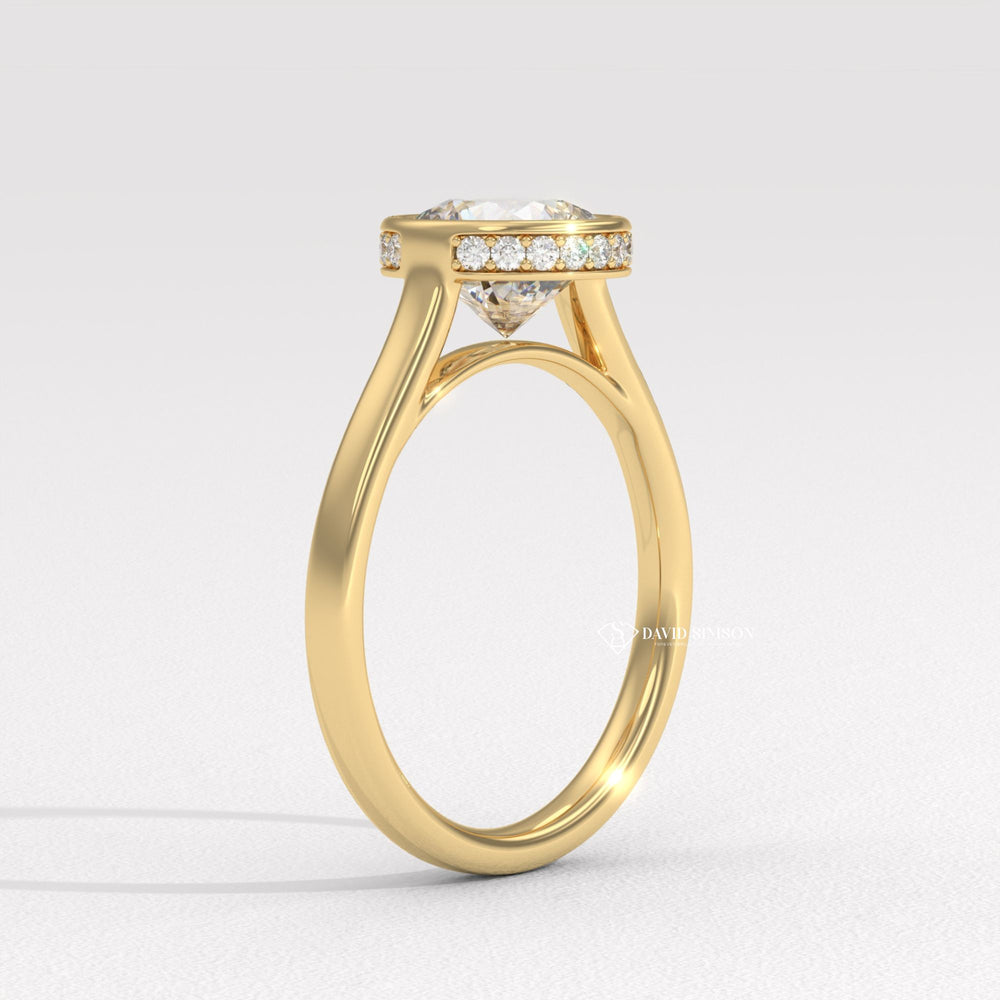 best bezel set diamond rings for weddings, unique bezel setting ring designs, bezel setting diamond ring with accent stones