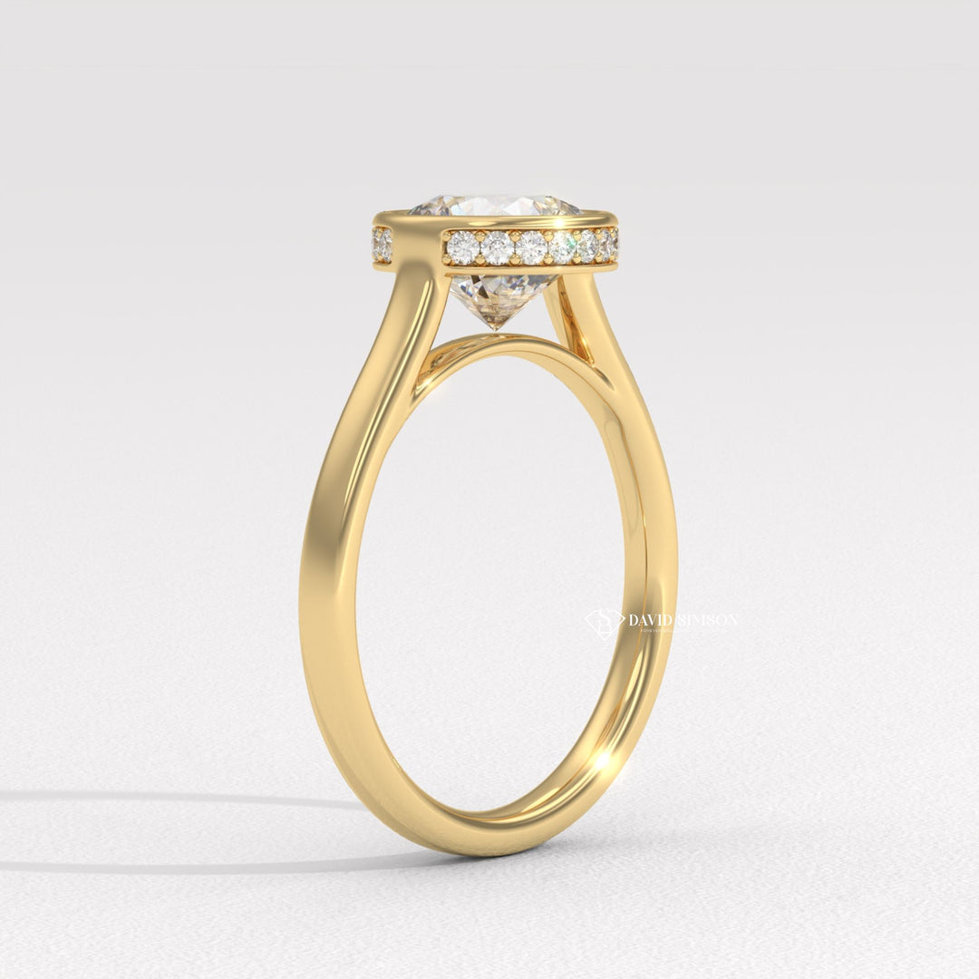 best bezel set diamond rings for weddings, unique bezel setting ring designs, bezel setting diamond ring with accent stones