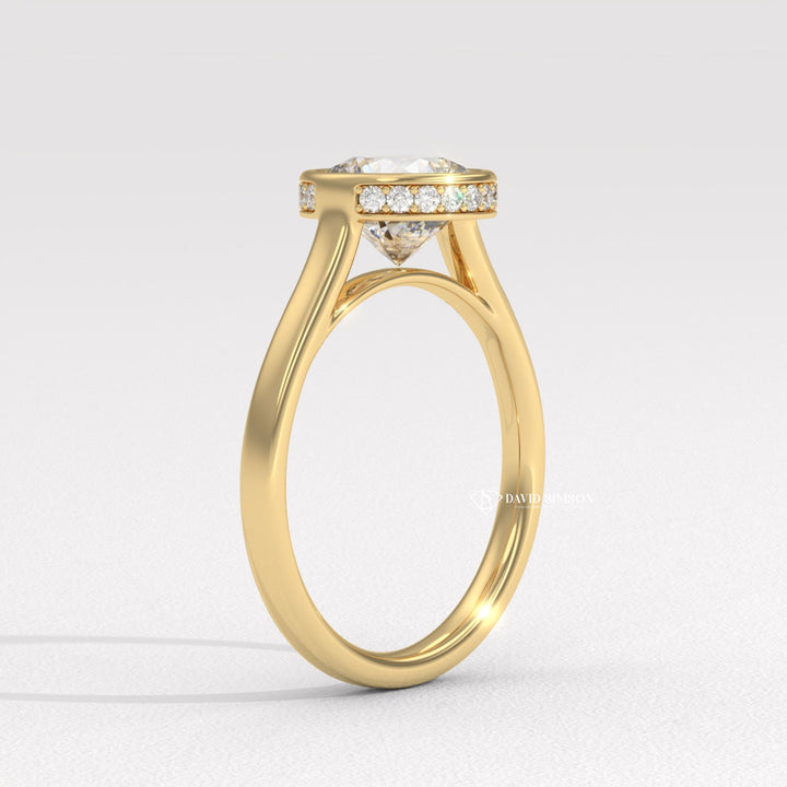 best bezel set diamond rings for weddings, unique bezel setting ring designs, bezel setting diamond ring with accent stones