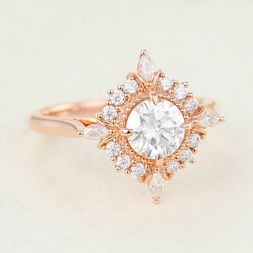 round-shaped-moissanite-cluster-engagement-ring