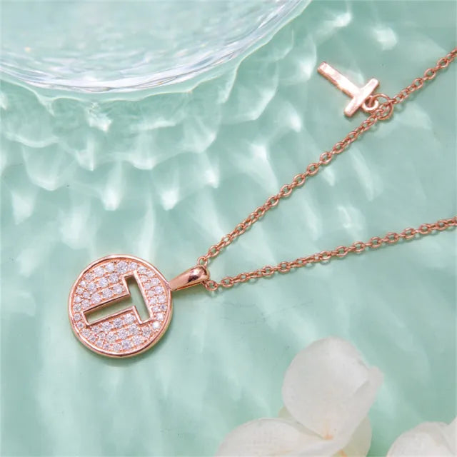 " T " Letter Moissanite Diamond Necklace for Women