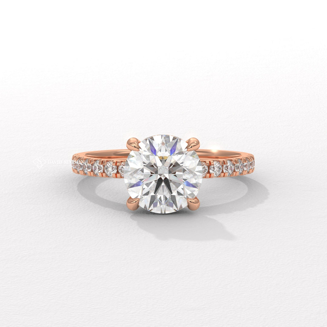 Round custom diamond engagement ring, Round affordable diamond engagement ring, Round luxury diamond engagement ring, Round discount diamond engagement ring, 