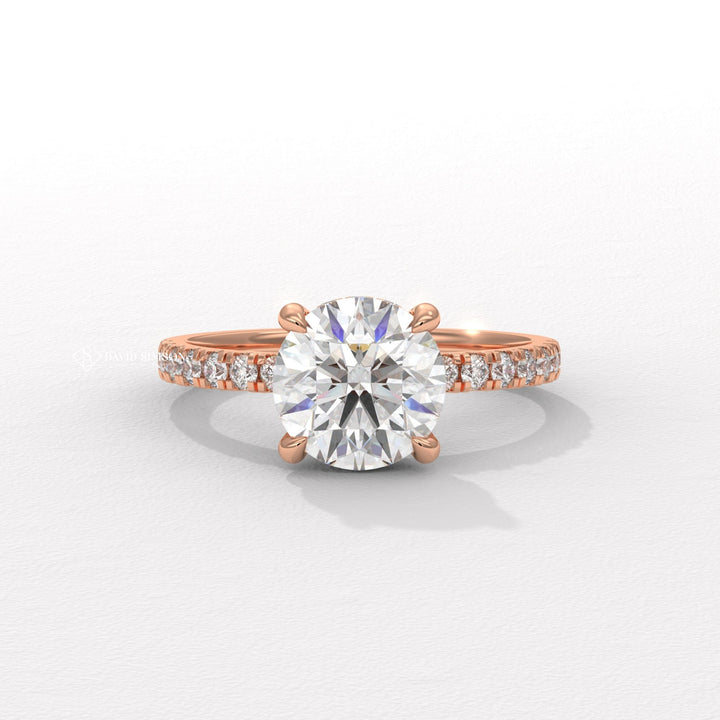 Round custom diamond engagement ring, Round affordable diamond engagement ring, Round luxury diamond engagement ring, Round discount diamond engagement ring, 