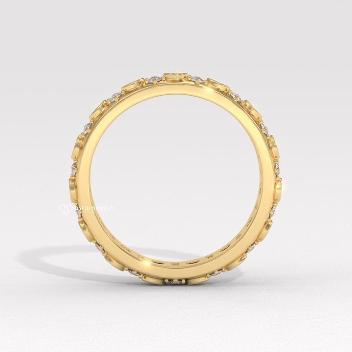 Engraved diamond wedding band, Personalized diamond wedding band, Matching diamond wedding band, Diamond wedding band with gemstones, Diamond wedding band with birthstones,