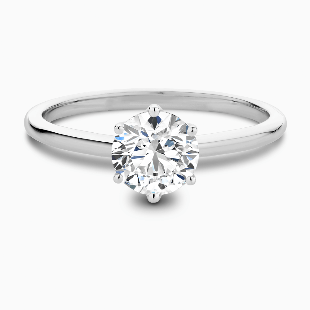 Round Cut Moissanite Diamond Solitaire Engagement Ring for Women