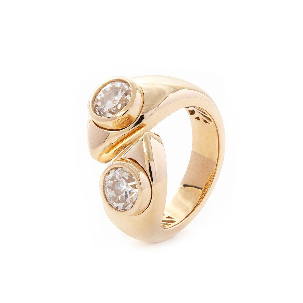 toi et moi ring
bezel engagement ring
round bezel ring
two stone ring
engagement ring
diamond engagement ring