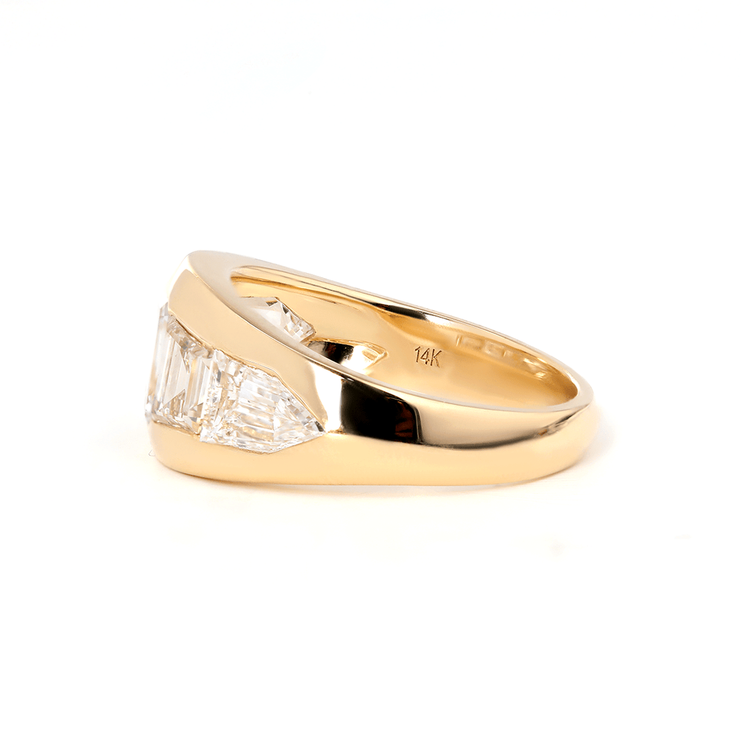Emerald cut diamond ring, grown sustainably