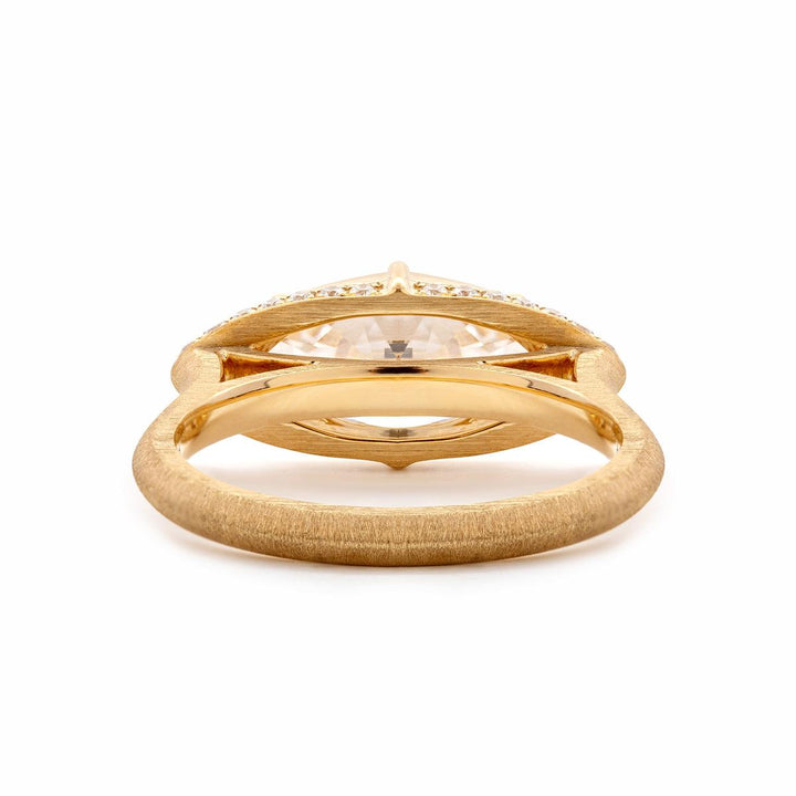 ethical diamond ring, sustainable luxury jewelry, unique bridal setting, marquise anniversary ring, statement diamond ring, tapered cathedral shank, high setting marquise, pointed oval diamond, vintage inspired marquise, contemporary engagement ring, marquise cut solitaire, large marquise diamond