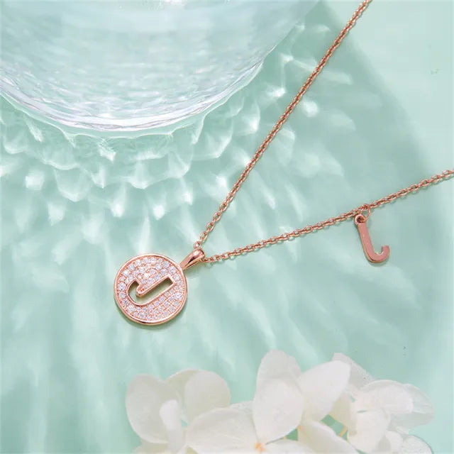 " J " Letter Moissanite Diamond Necklace for Women