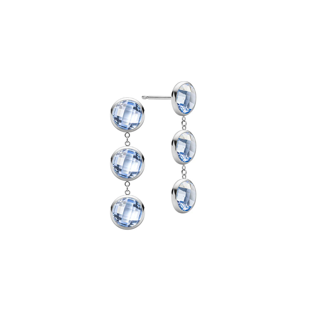 2.70CT Round Aquamarine Diamond March Birthstone Dangle