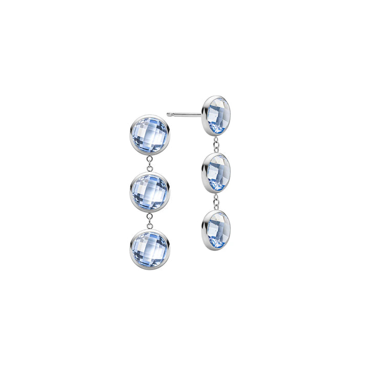 2.70CT Round Aquamarine Diamond March Birthstone Dangle