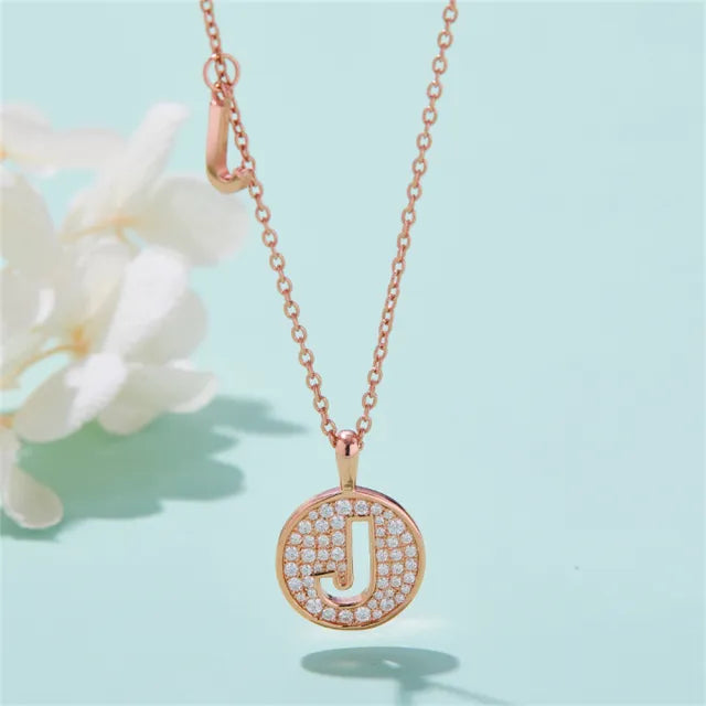 " J " Letter Moissanite Diamond Necklace for Women
