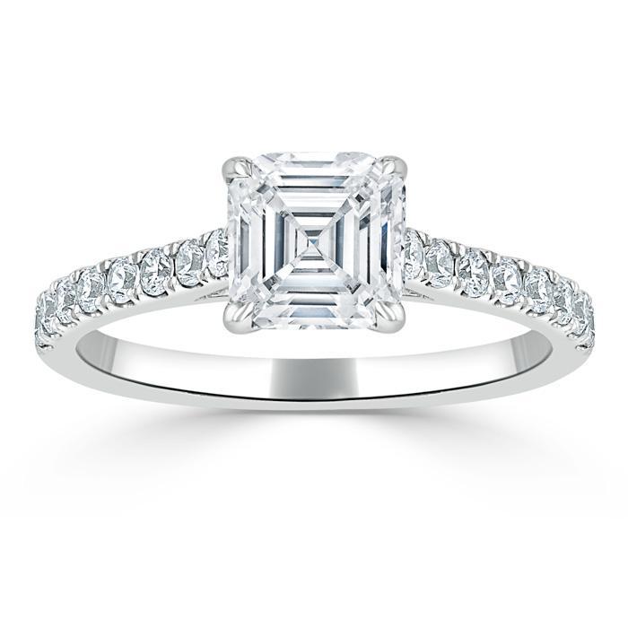 asscher-cut-solitaire-pave-setting-moissanite-engagement-ring