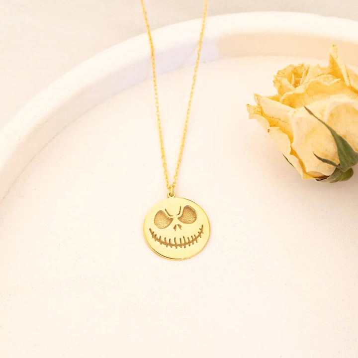 Skull Face Pendant Necklace Halloween Gift for Her